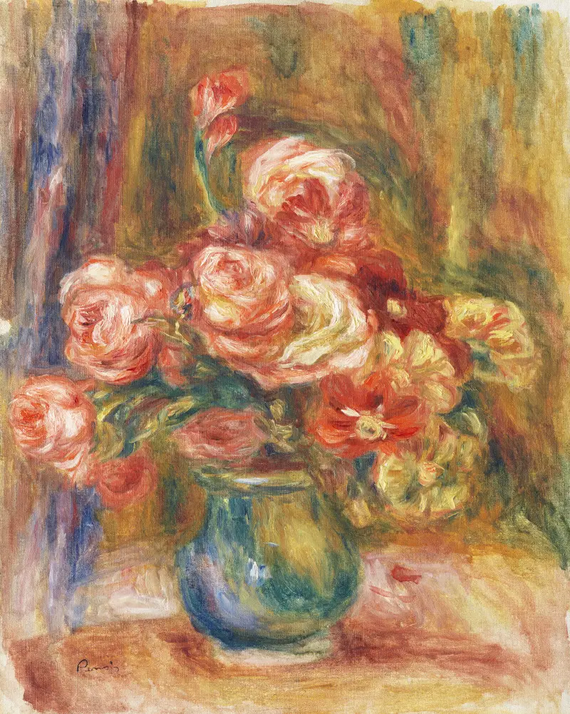 Vase of Roses by Pierre-Auguste Renoir